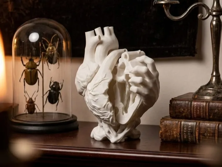 Anatomical Tear-Open Human Heart Sculpture