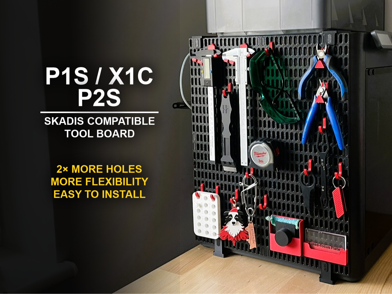P1S / X1C / P2S SKADIS side panel / tool organizer