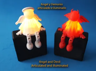 Angel y Demonio LED articulado