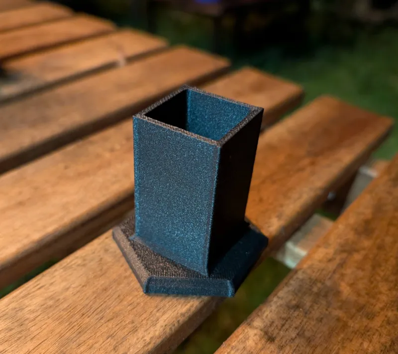 Square foo table, hex base