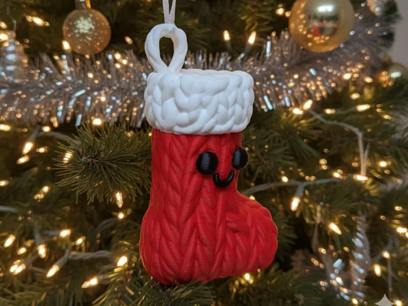 Knitted Christmas Stocking Ornament – Cute Holiday