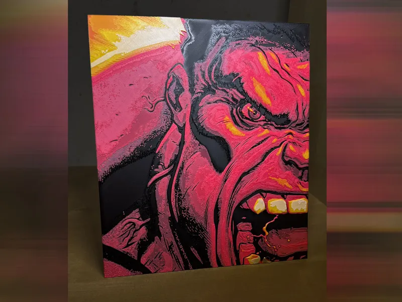 Crimson rage unleashed! A HueForge Print