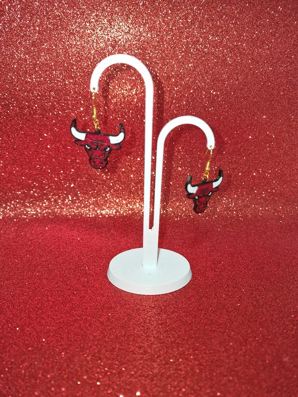 Chicago bulls earrings view 3