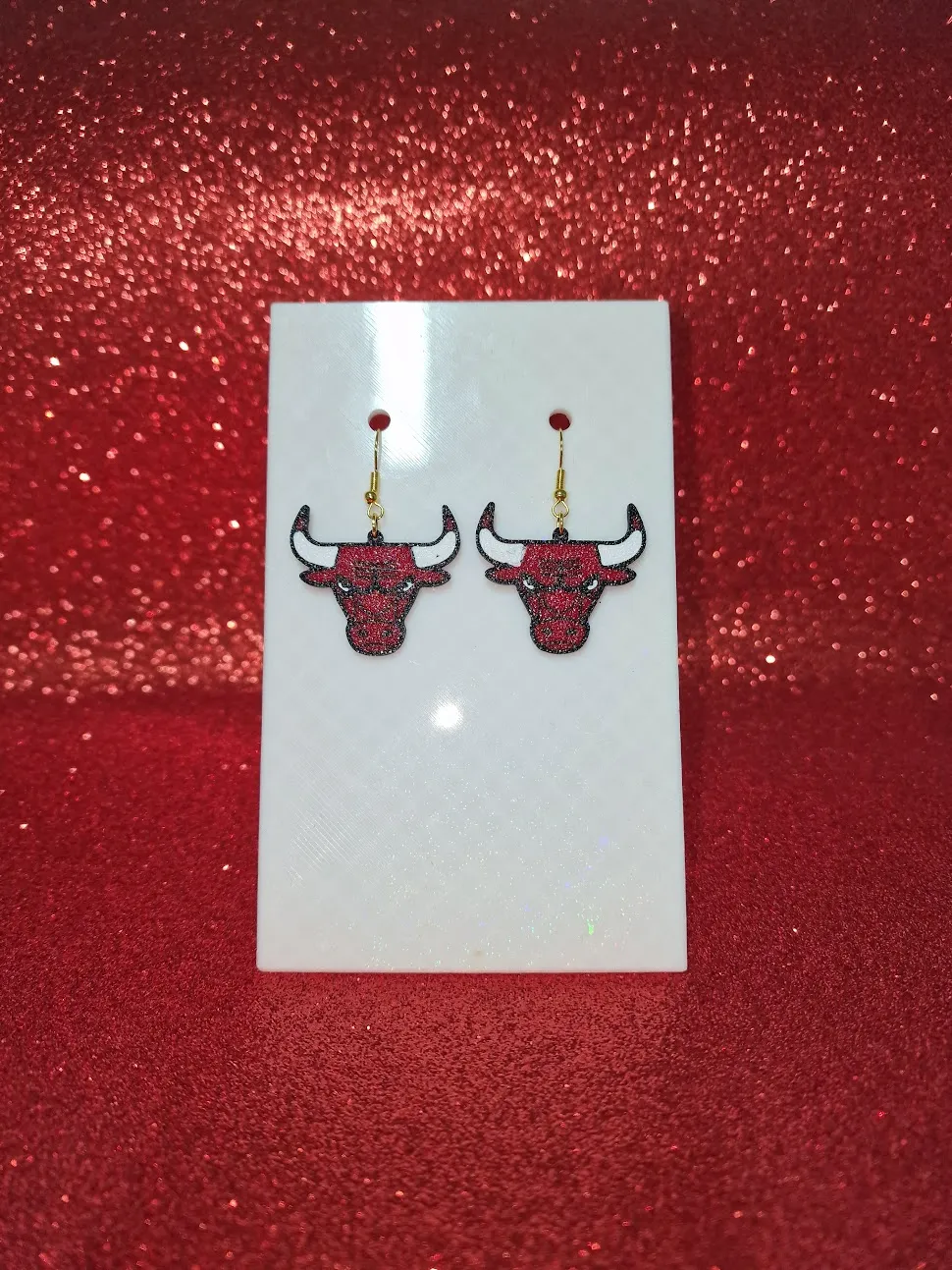 Chicago bulls earrings view 2