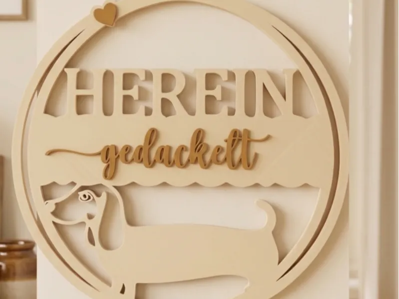 Willkommenschild Hereingedackelt