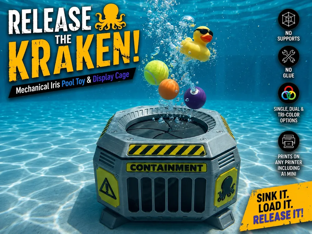 Tapa o cubierta: Release the Kraken! Mechanical Iris Pool Game. Referencia del modelo original.