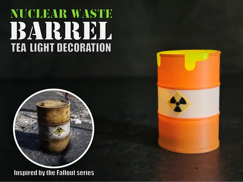 Nuclear Waste Barrel Tea Light - Fallout inspired