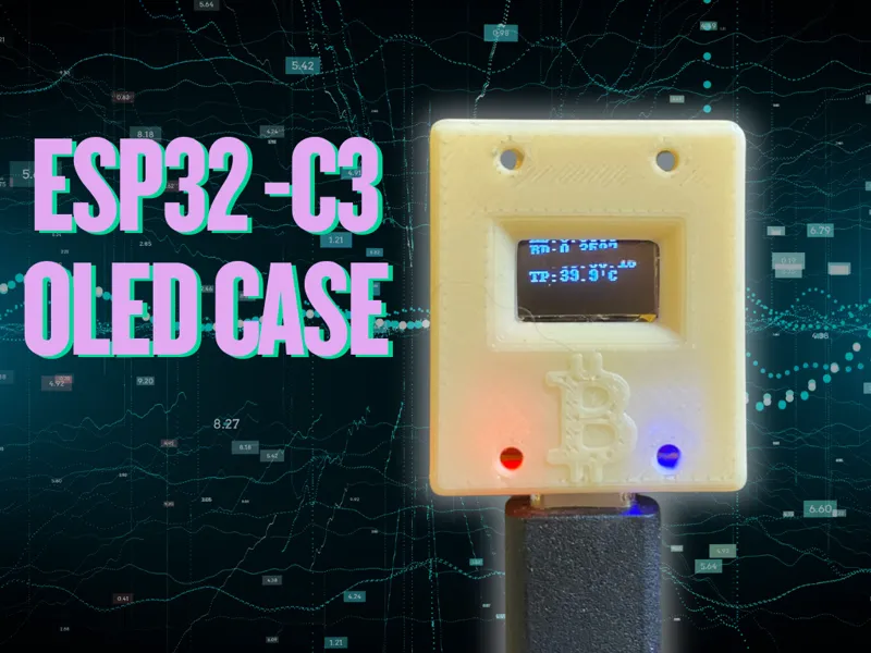 ESP32-C3 OLED Case with Display for Bitcoin Mining