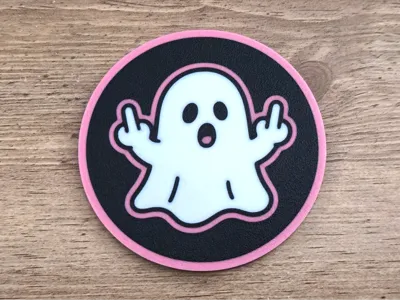 Ghost Coaster Showing Middle Finger