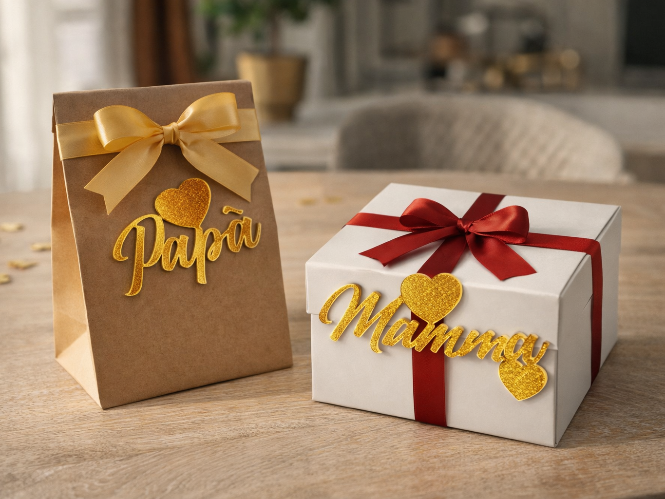 Decorative Gift Tag – Mamma / Papà - Mom / Dad