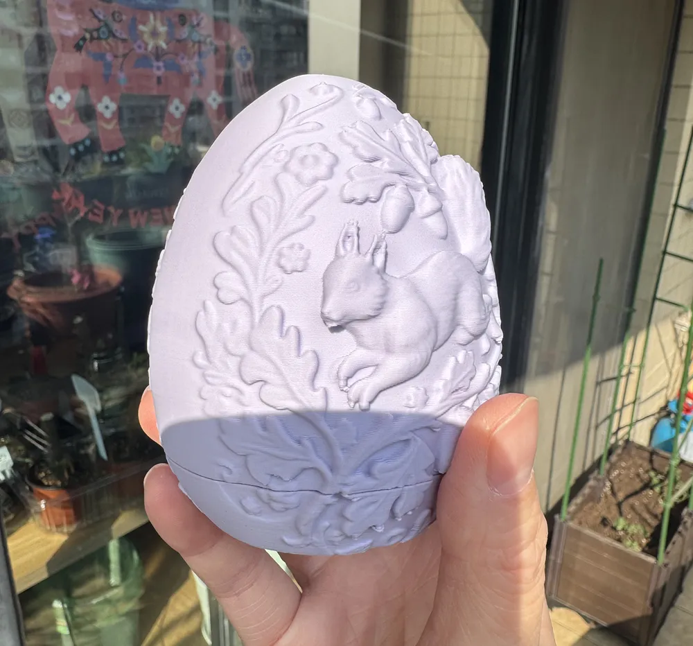 Easter Egg Box with Squirrel Relief - Free 3D Print Model - MakerWorld