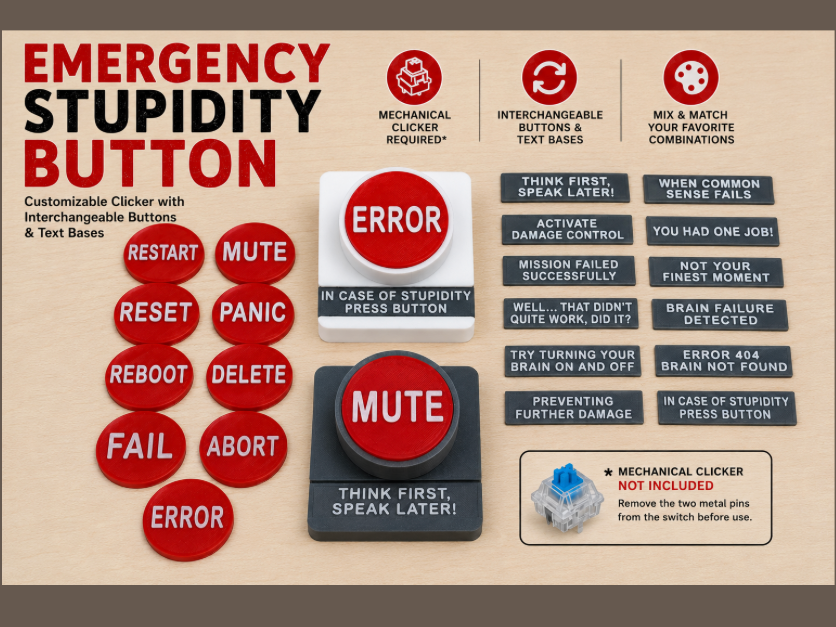 Emergency Button | Modular Desk Fidget