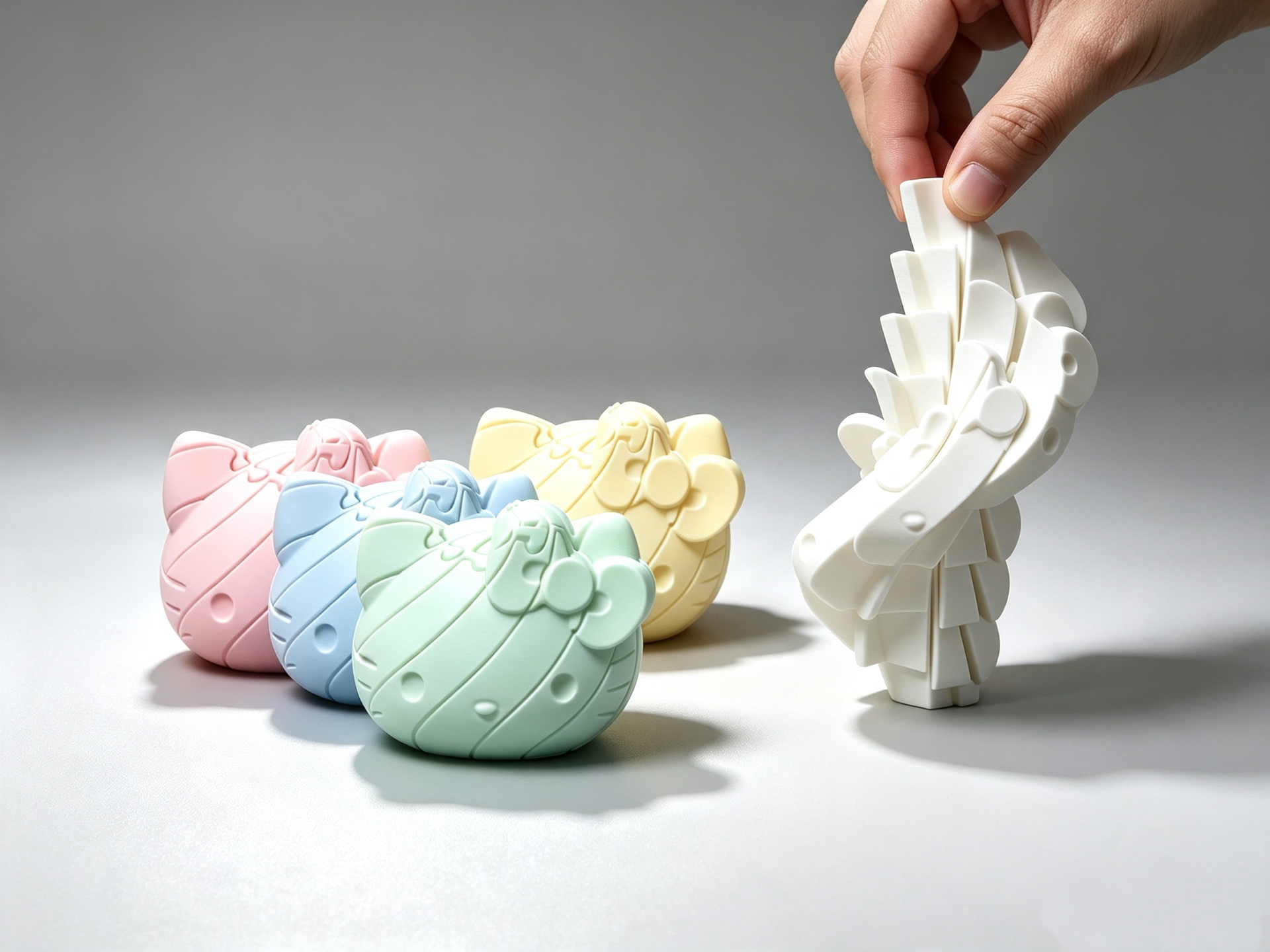 伸缩滑溜hello Kitty猫头解压玩具 - 1
