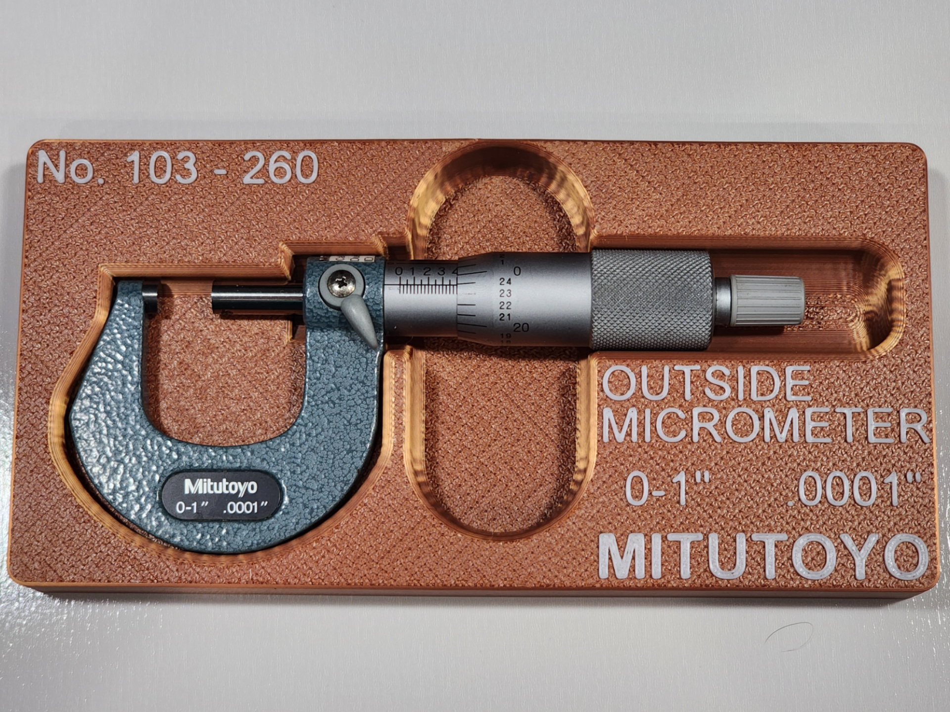 0-1" Outside Micrometer Mitutoyo Gridfinity Tray