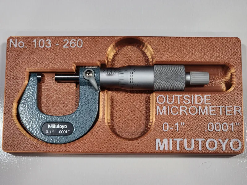0-1" Outside Micrometer Mitutoyo Gridfinity Tray