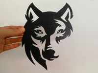 Silhouette tête de loup — décoration murale — photo 2