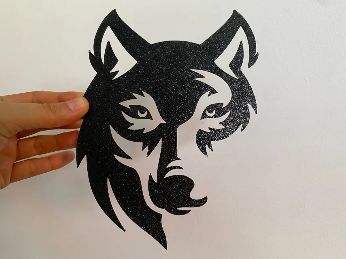Silhouette tête de loup — décoration murale
