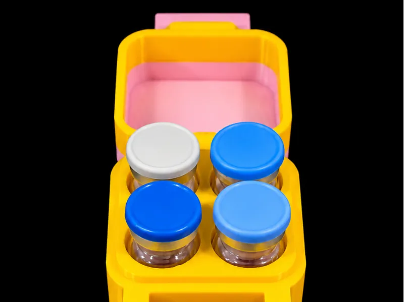 Compact 5/7ml Peptide case snapbox, (4 vials)