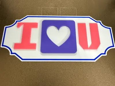 I Love (Heart) U Sign