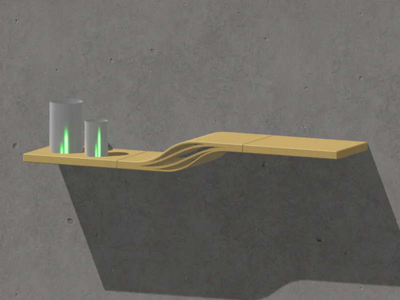 Waveshelf - Modern Wall-Mounted Shelf 50cm Long