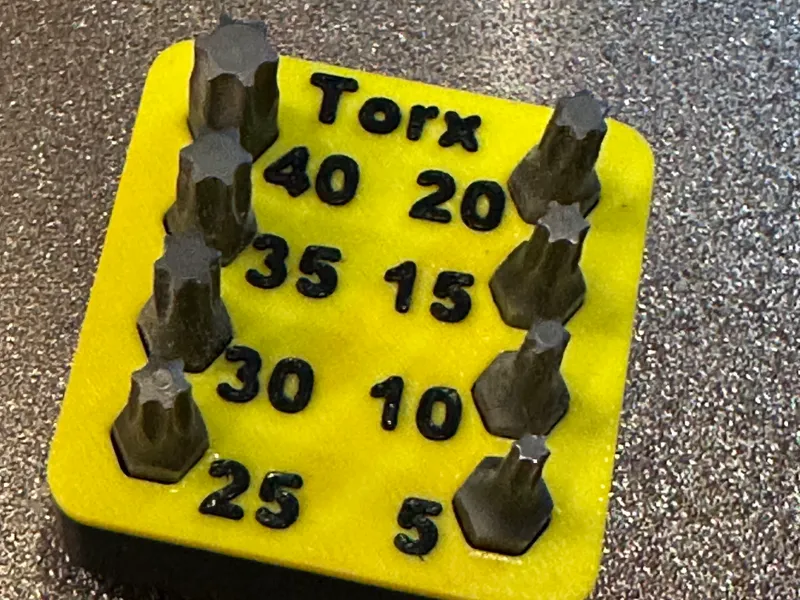 Gridfinity 1x1 Hex Bit Holder-Torx Set