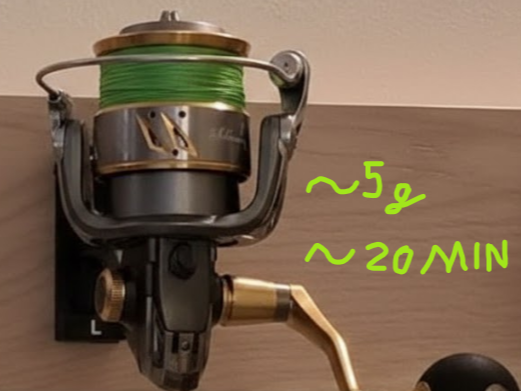 Simple fishing reel wall mount