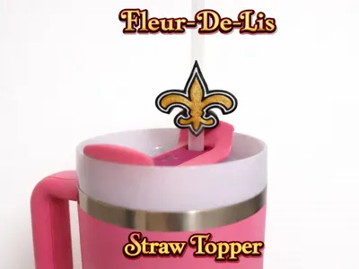 Fleur De Lis Straw Topper 8mm and 10mm 