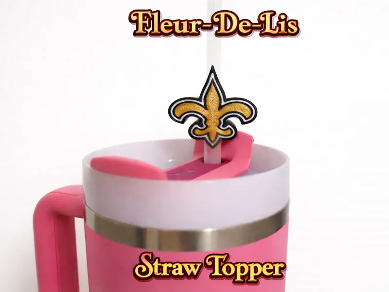 Fleur De Lis Straw Topper 8mm and 10mm 