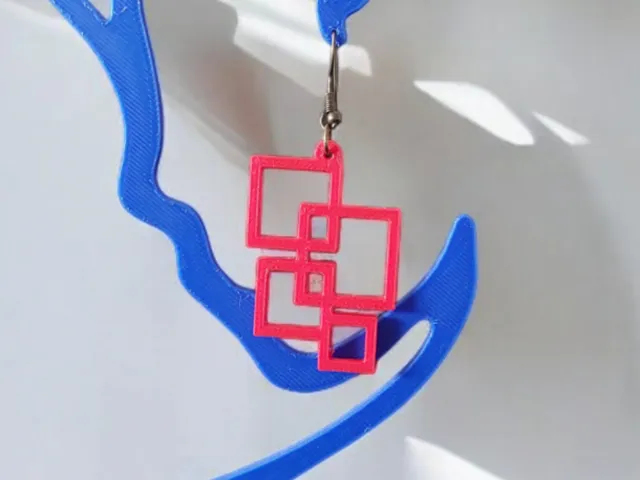 Abstract Geometric Rectangle Earrings
