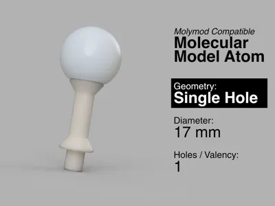 Molymod-Compatible Atom: Single Bore (17 mm)