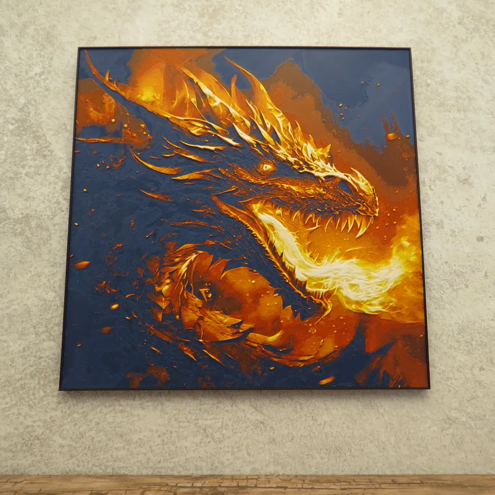 Fire Breathing Dragon - Hueforge - Free 3D Print Model - MakerWorld