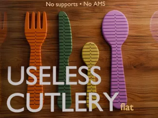 Flexi Useless Cutlery (Flat, Print-in-Place)