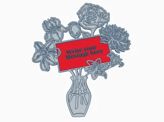 Flower bouquet with card holder - gift - present