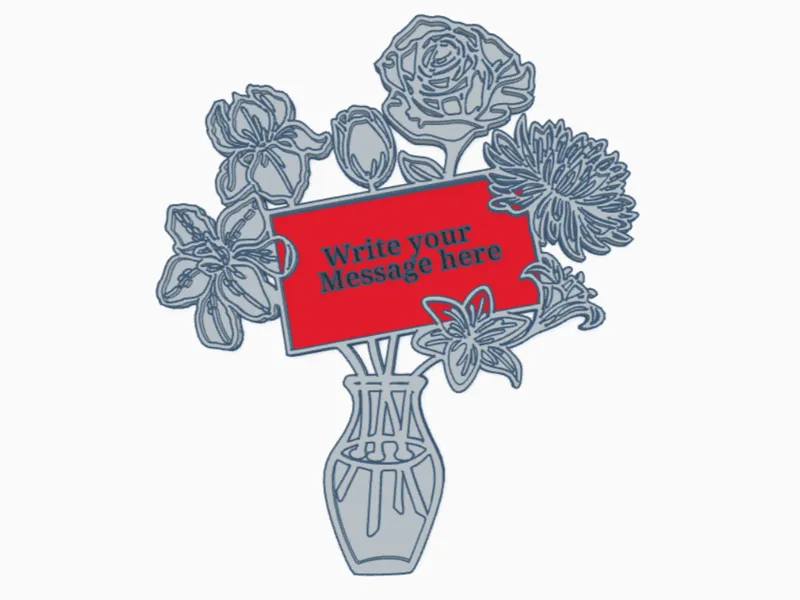 Flower bouquet with card holder - gift - present