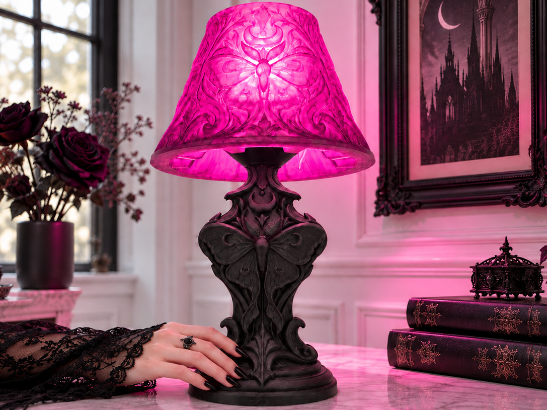 Goth Moon Moth Table Lamp LED Kit-001 - 1