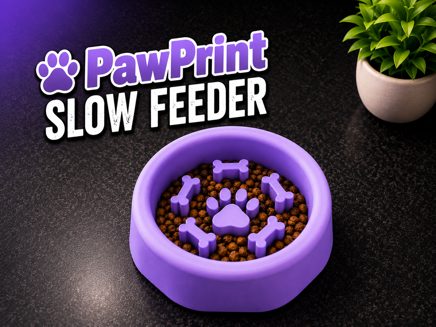 PawPrint Slow Feeder Bowl
