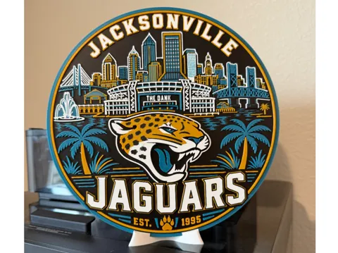 Letrero o emblema decorativo: Jacksonville Jaquars Sign — referencia de MakerWorld