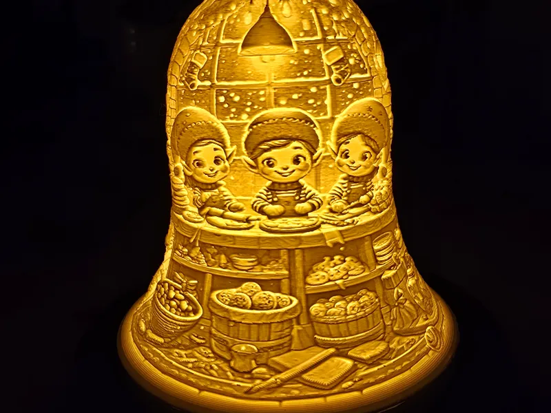 Lithophanglocke Only Wichtel backen Cookies Xmas