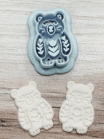 Cortador para modelado: Folk Art Bear Clay Cutter & Embosser — vista de referencia 2