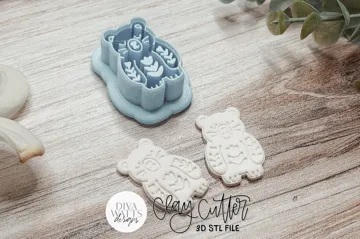 Cortador para modelado: Folk Art Bear Clay Cutter & Embosser — vista de referencia 3