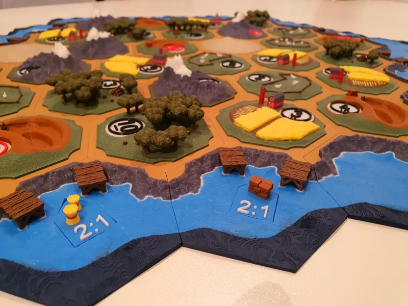 Gameboard for Catan - Harbor and number inserts