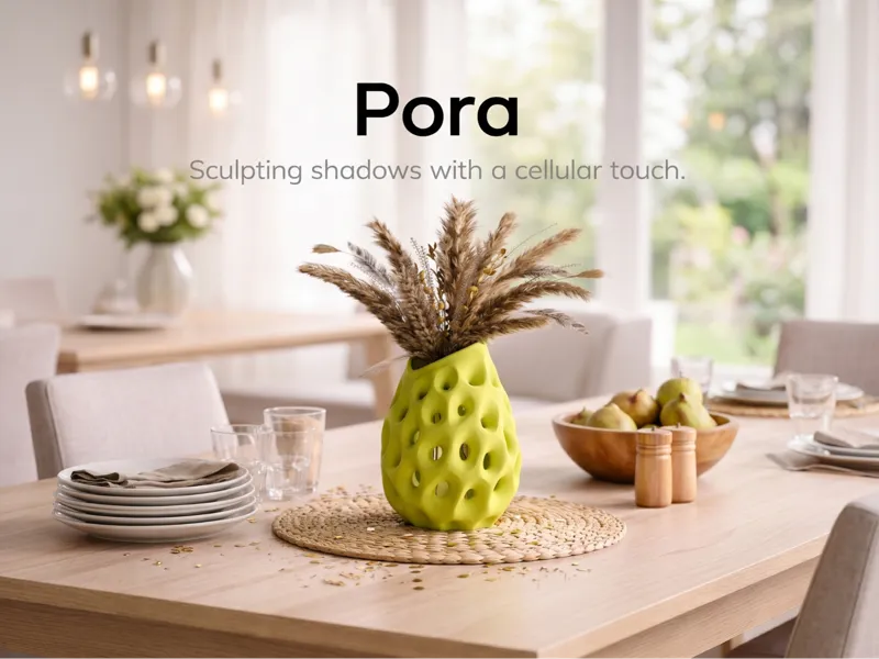 Pora – Sculpting shadows with a cellular touch.