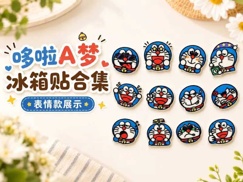 16个哆啦A梦 Q版冰箱贴，仅需37g
