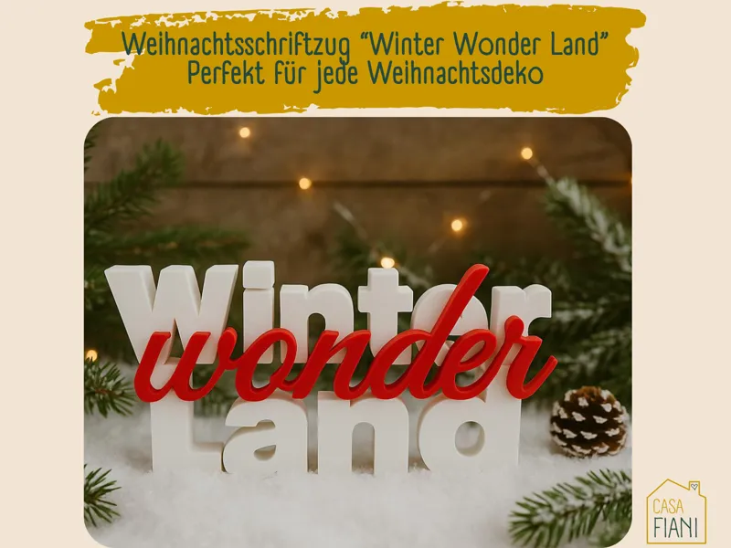 3D Schriftzug Winter Wonder Land – Weihnachtsdeko