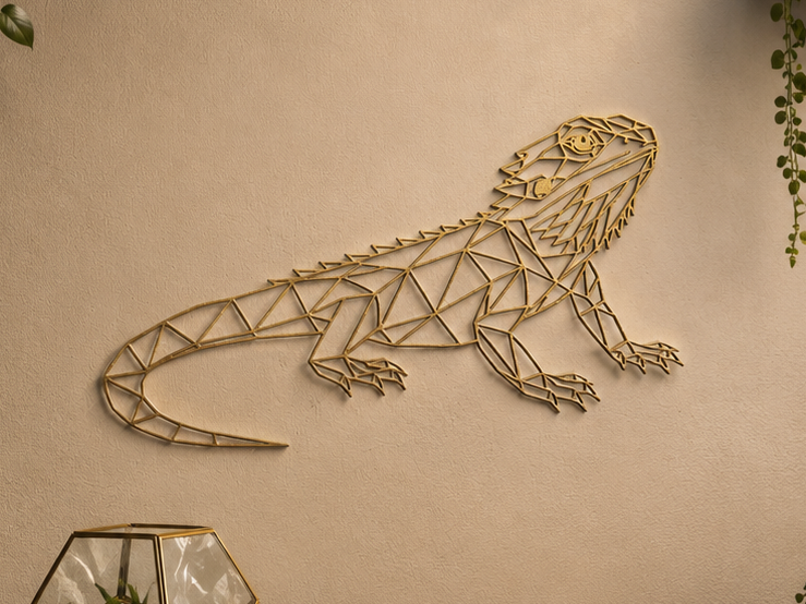 Geometric Bearded Dragon Wall Art