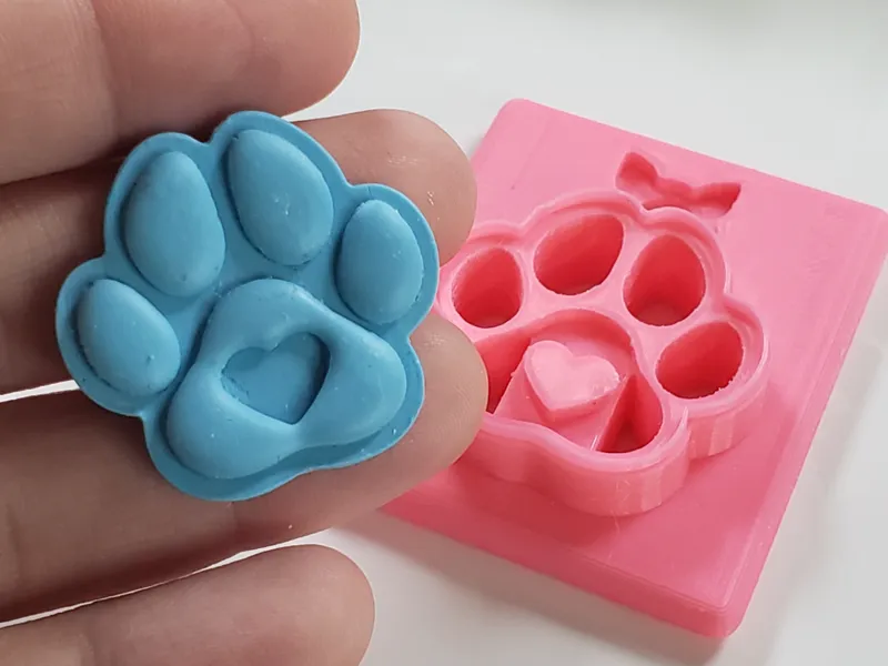 Heart Paw Print Polymer Clay Earring Cutter