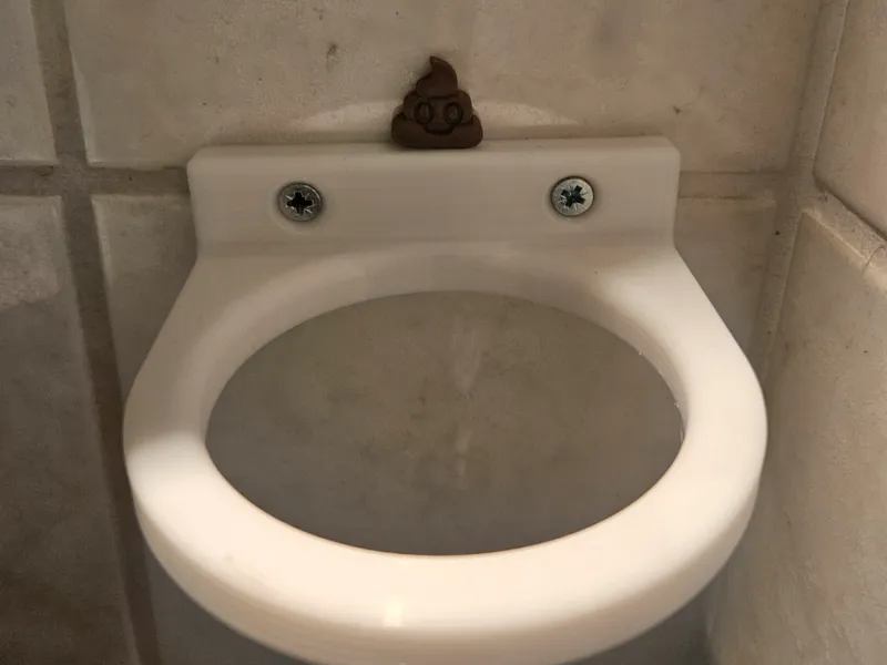 Hairdryer Holder with little shit emoji