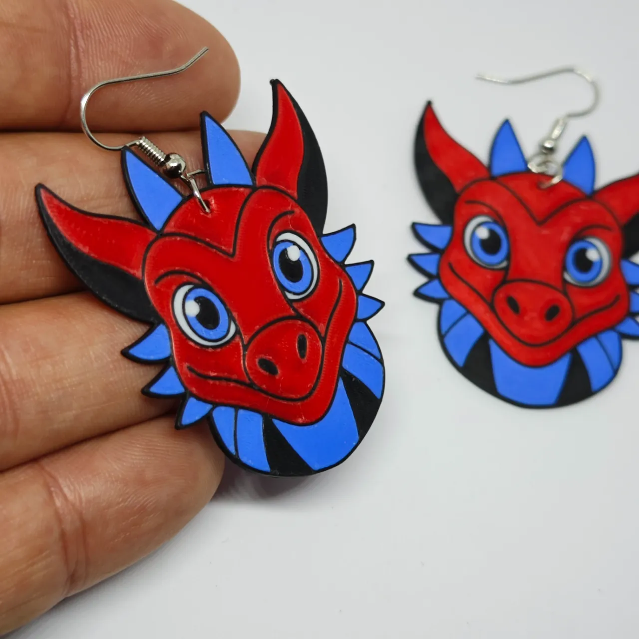 Red Dragon Earrings view 3