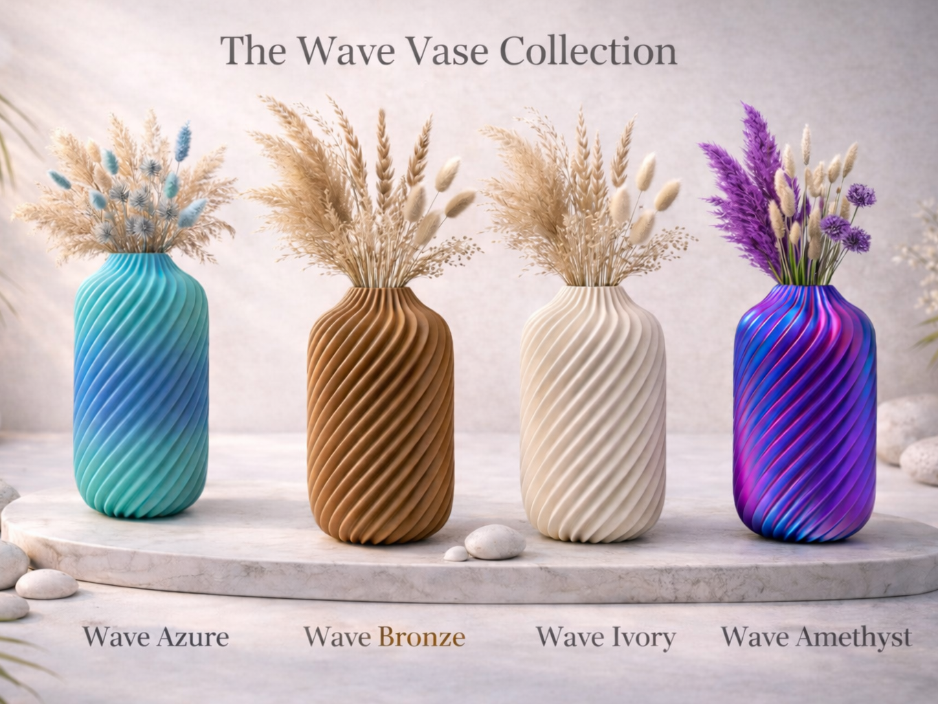 The Wave Vase collection - Flowing twisted design 