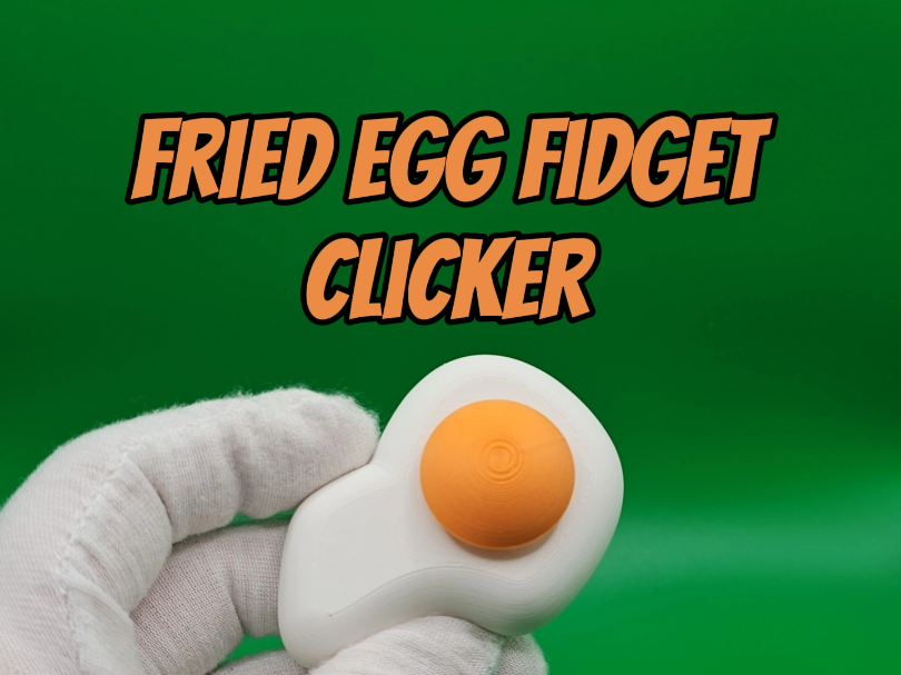 Fried Egg Fidget Clicker - Toy & Keychain
